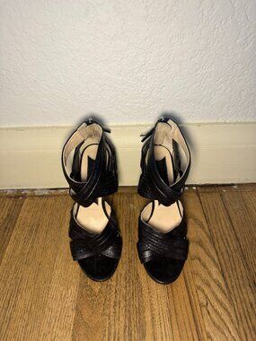 Boutique 9 Black Leather Heels Size 7